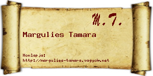 Margulies Tamara névjegykártya
